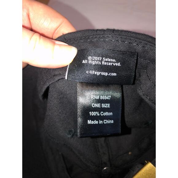 Selena Quintanella Bling Hat Crystal Rhinestone Rose Baseball Cap Black - Picture 6 of 6